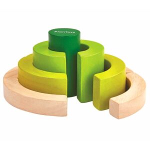 Plan Toys - Ξύλινα καμπυλωτά τουβλάκια (Curve Blocks)