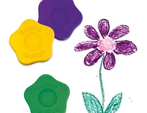 12 χρώματα κηρομπογιών σε σχήμα λουλουδιών για μικρούς καλλιτέχνες