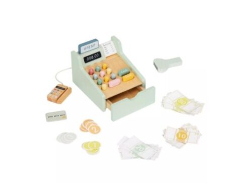Ξύλινη Ταμειακή Μηχανή Tooky Toy – Εκπαιδευτικό Παιχνίδι Ρόλων με Αξεσουάρ